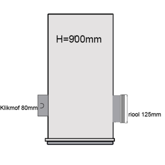 PVC Drainageput &Oslash;315 H=900mm ( 1x aansluiting Klikmof 80mm/1x aansluiting 125mm )