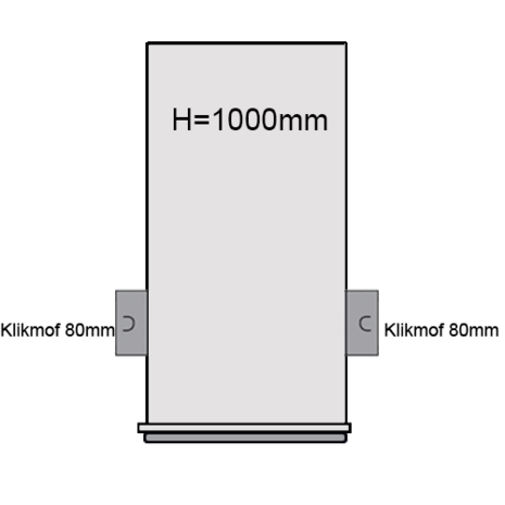 PVC Drainageput Ø315 H=900mm ( 2x aansluiting Klikmof 80mm )