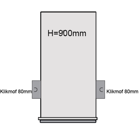 PVC Drainageput Ø315 H=900mm ( 2x aansluiting Klikmof 80mm )